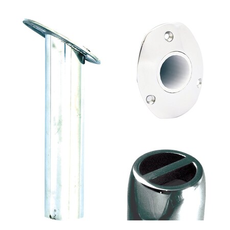 Tigress Oval Head SS Gunnel Mount Rod Holder - 30° - 9" 88525